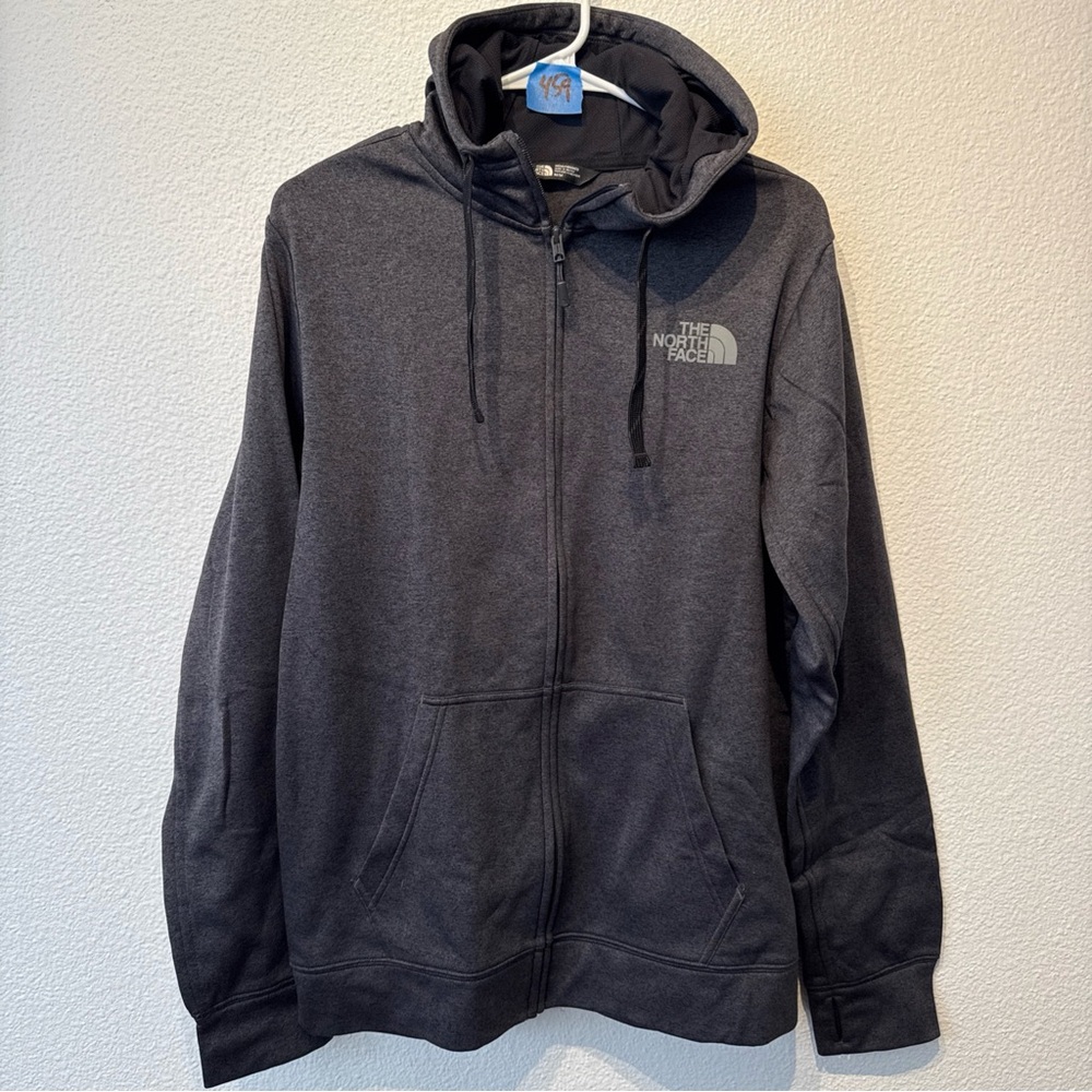 The North Face Men's Charcoal Gray Full-Zip Hoodie Sweater Sz M
